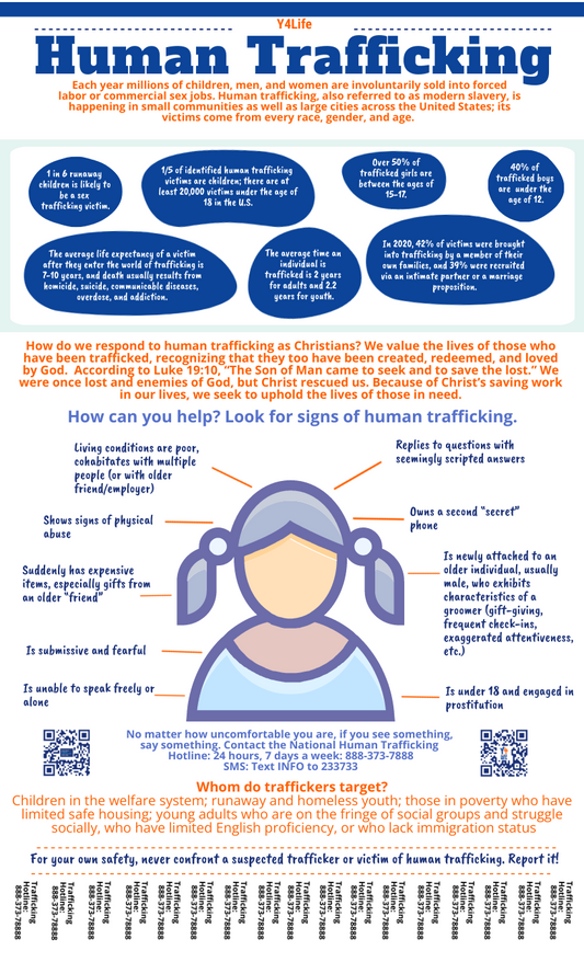 Y4Life Human Trafficking Infographic Poster