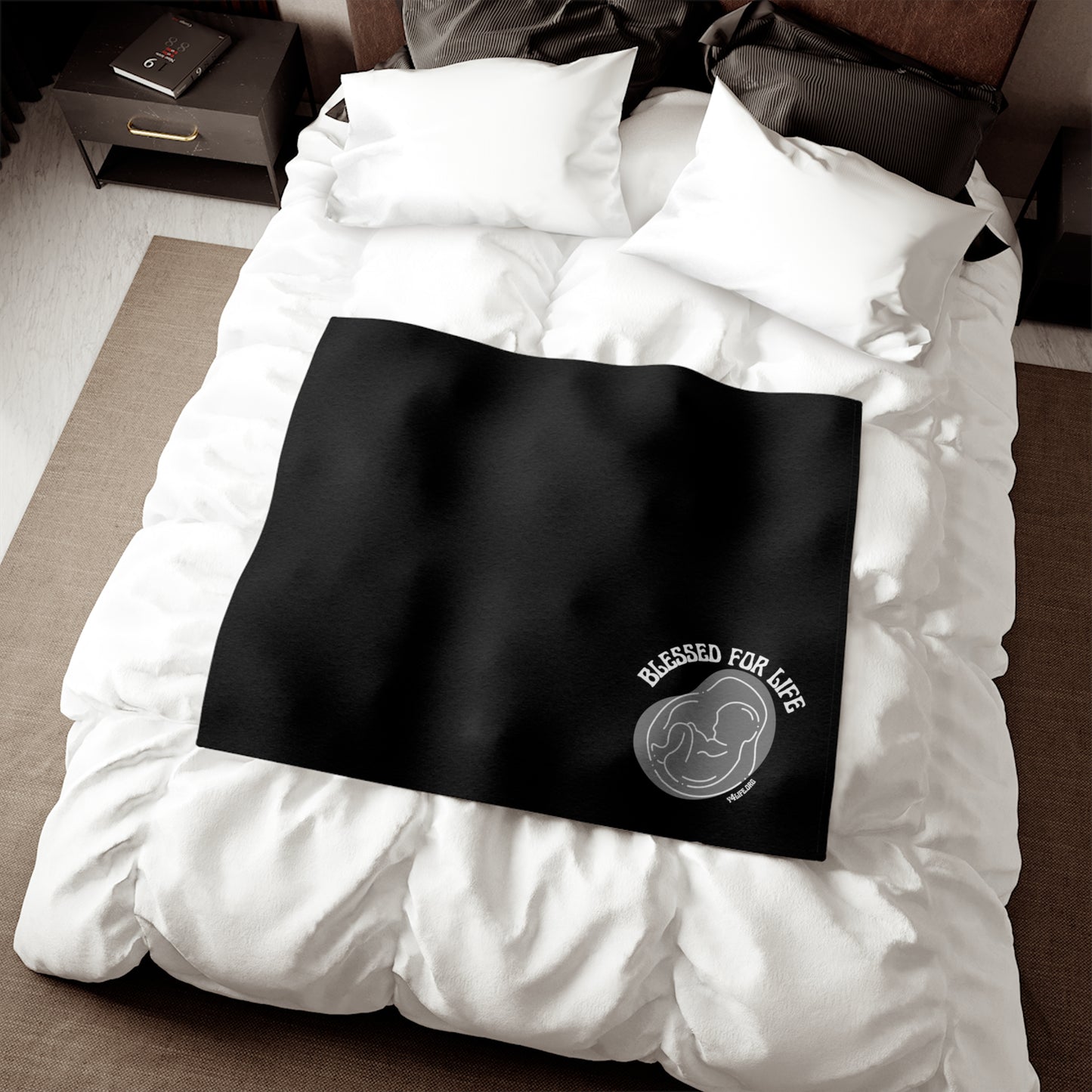 Blessed For Life Black Sweatshirt Blanket