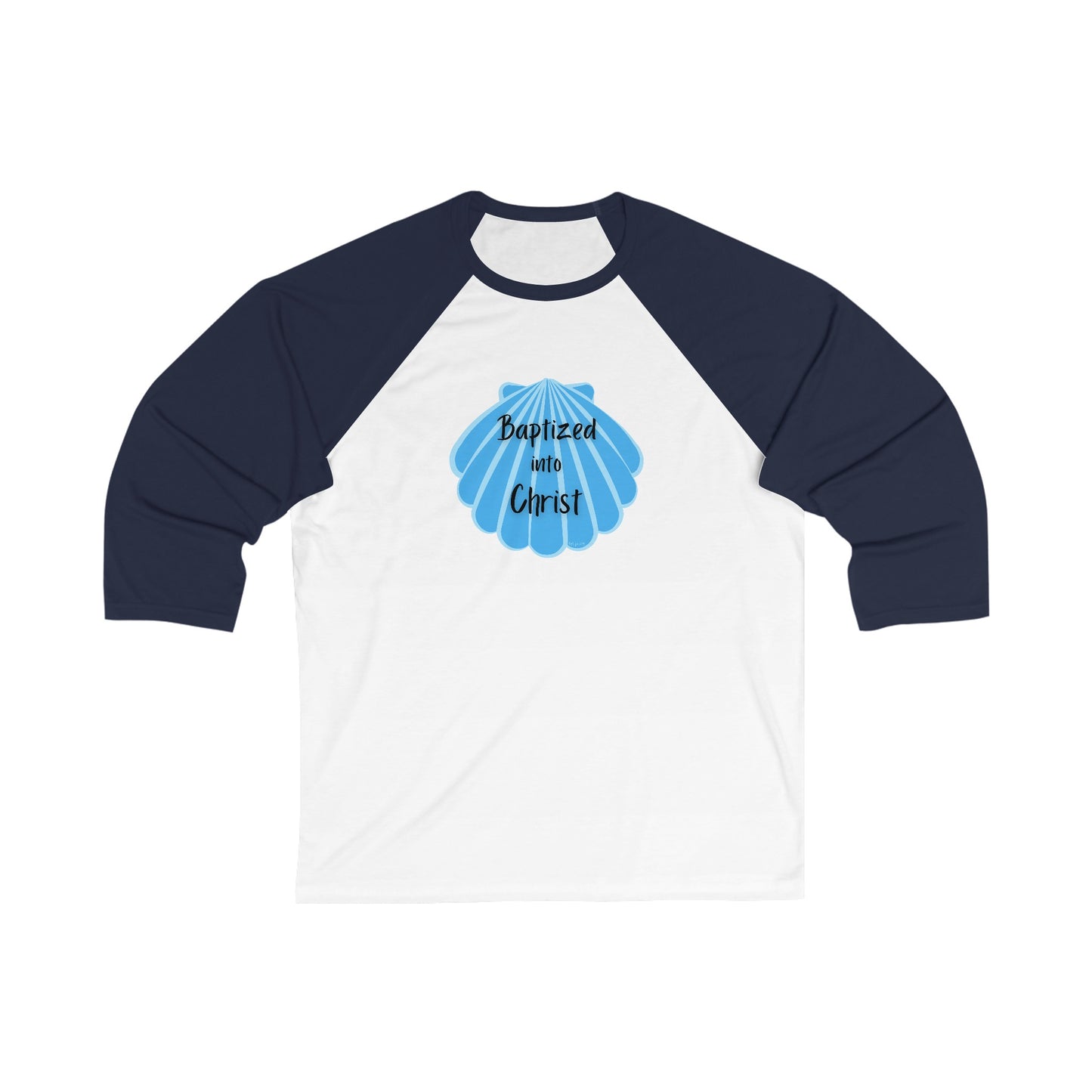 "Baptized into Christ" Unisex 3/4 Sleeve Baseball Tee