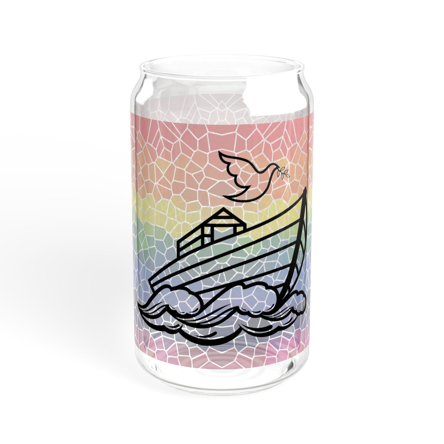 Noah's Ark Stained Glass 16oz Sipper Glass