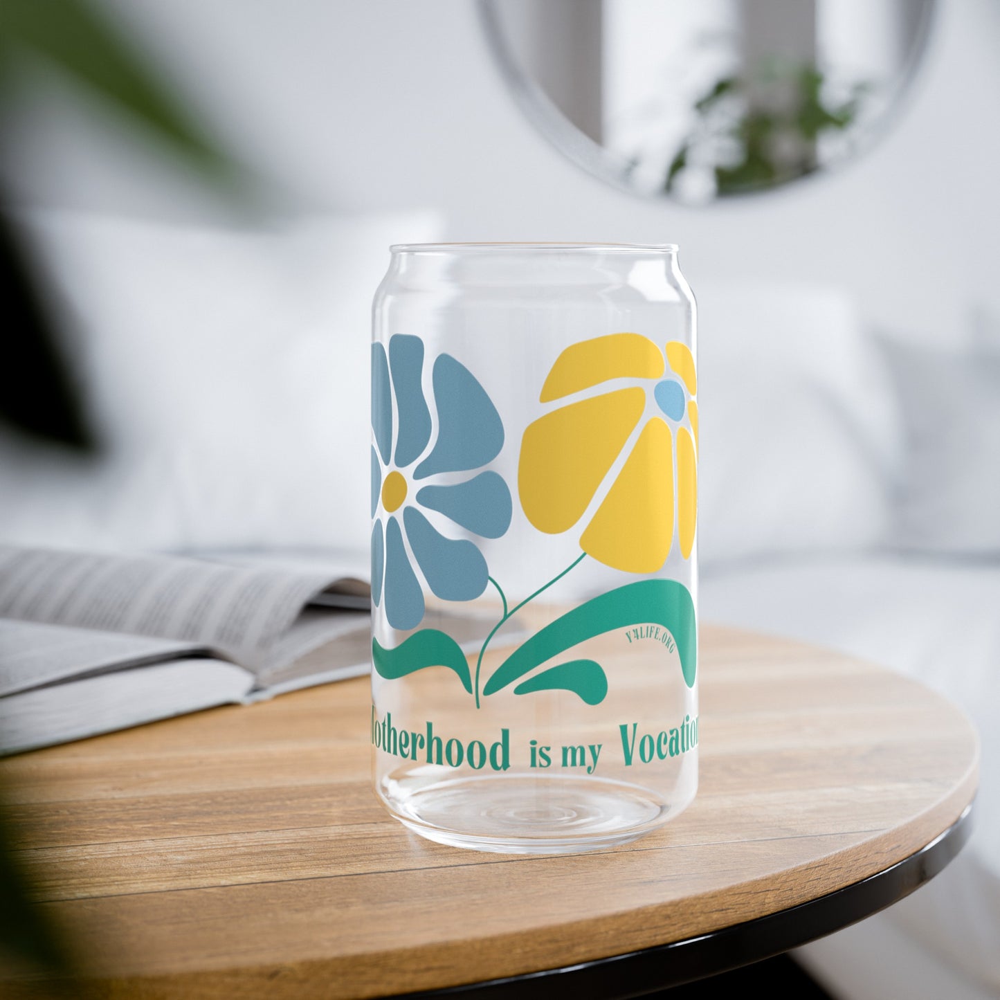 Motherhood is my Vocation 16oz Sipper Glass