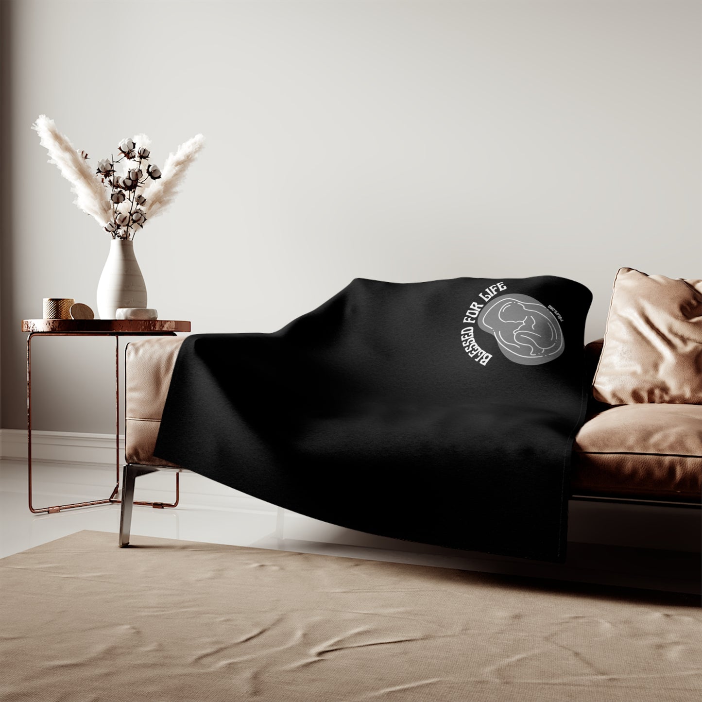 Blessed For Life Black Sweatshirt Blanket