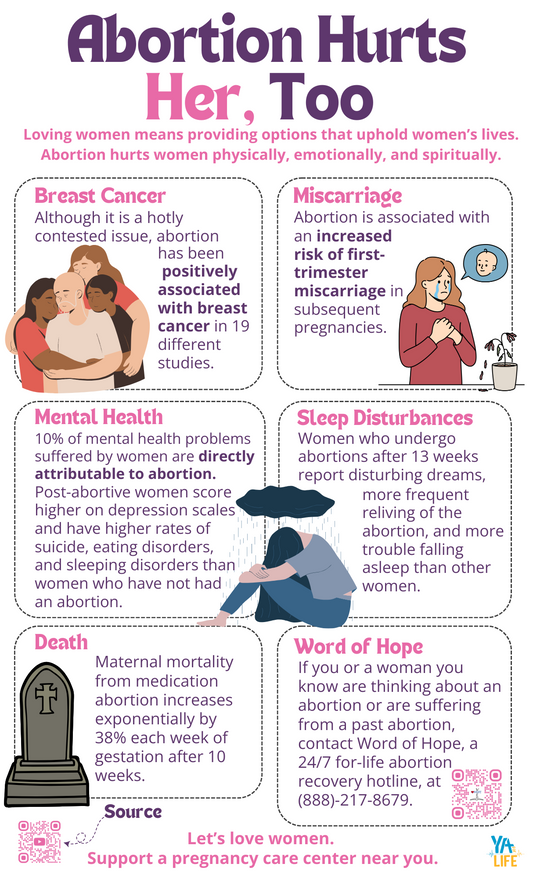 Abortion Hurts Her, Too Infographic Poster