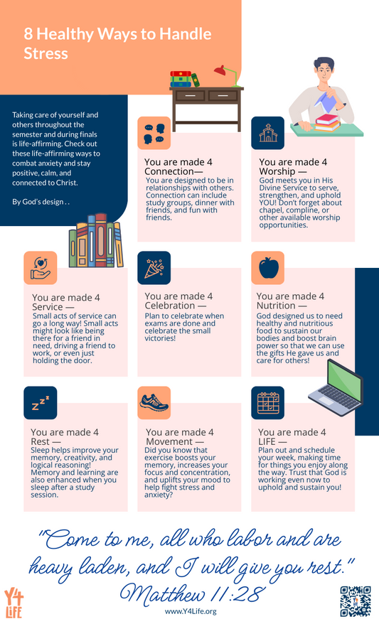 8 Healthy Ways to Handle Stress Infographic Poster