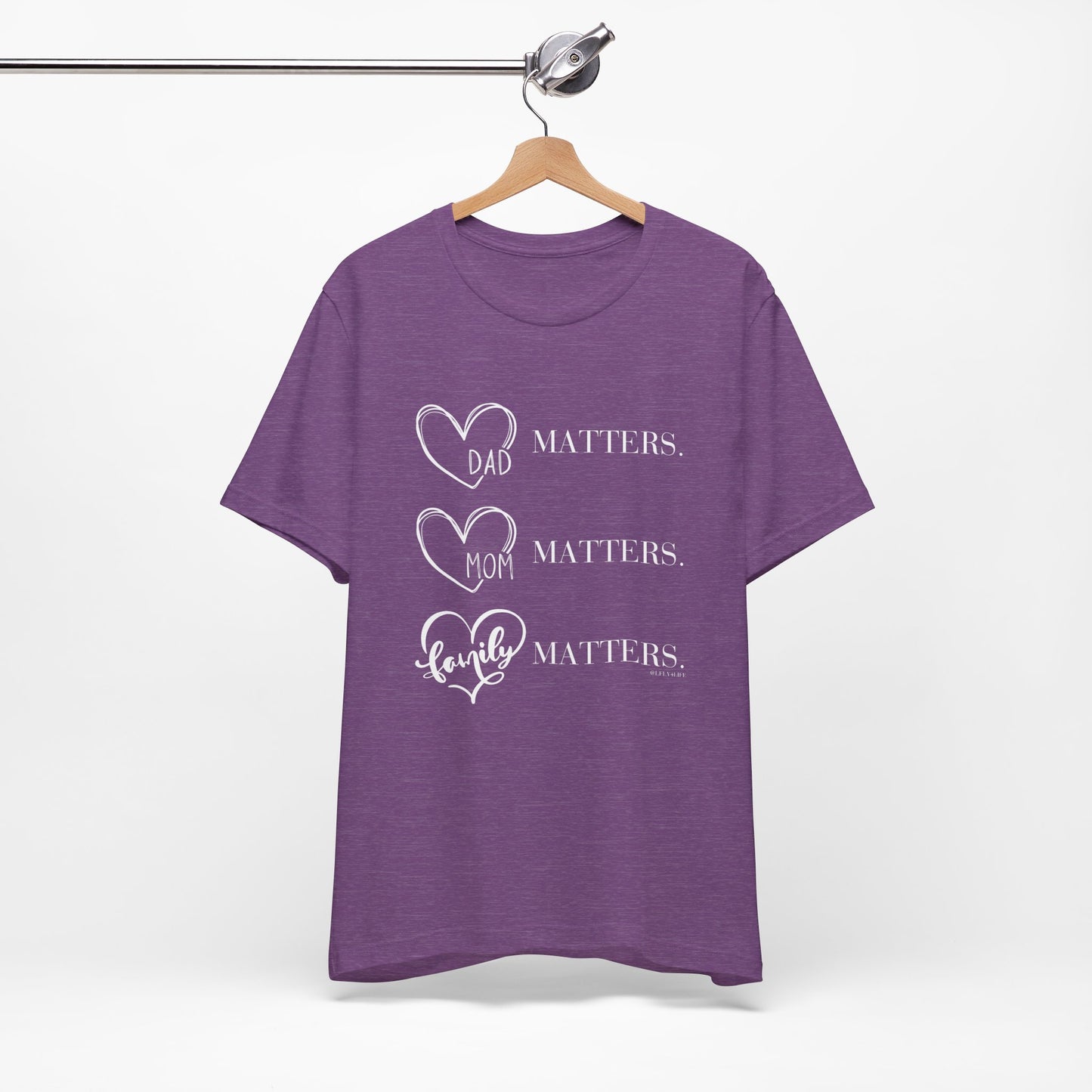 "Family Matters" (white print) Unisex Jersey Short Sleeve Tee