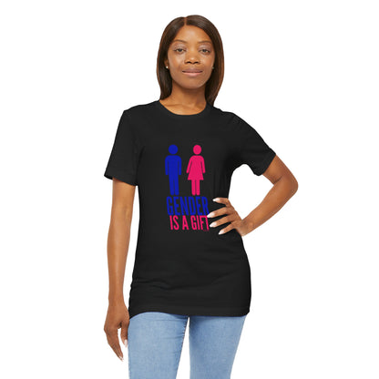"Gender is a Gift" (full bodies) Unisex Jersey Short Sleeve Tee
