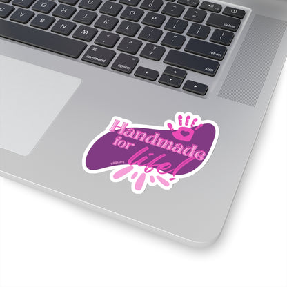 Handmade for Life Purple Kiss-Cut Sticker