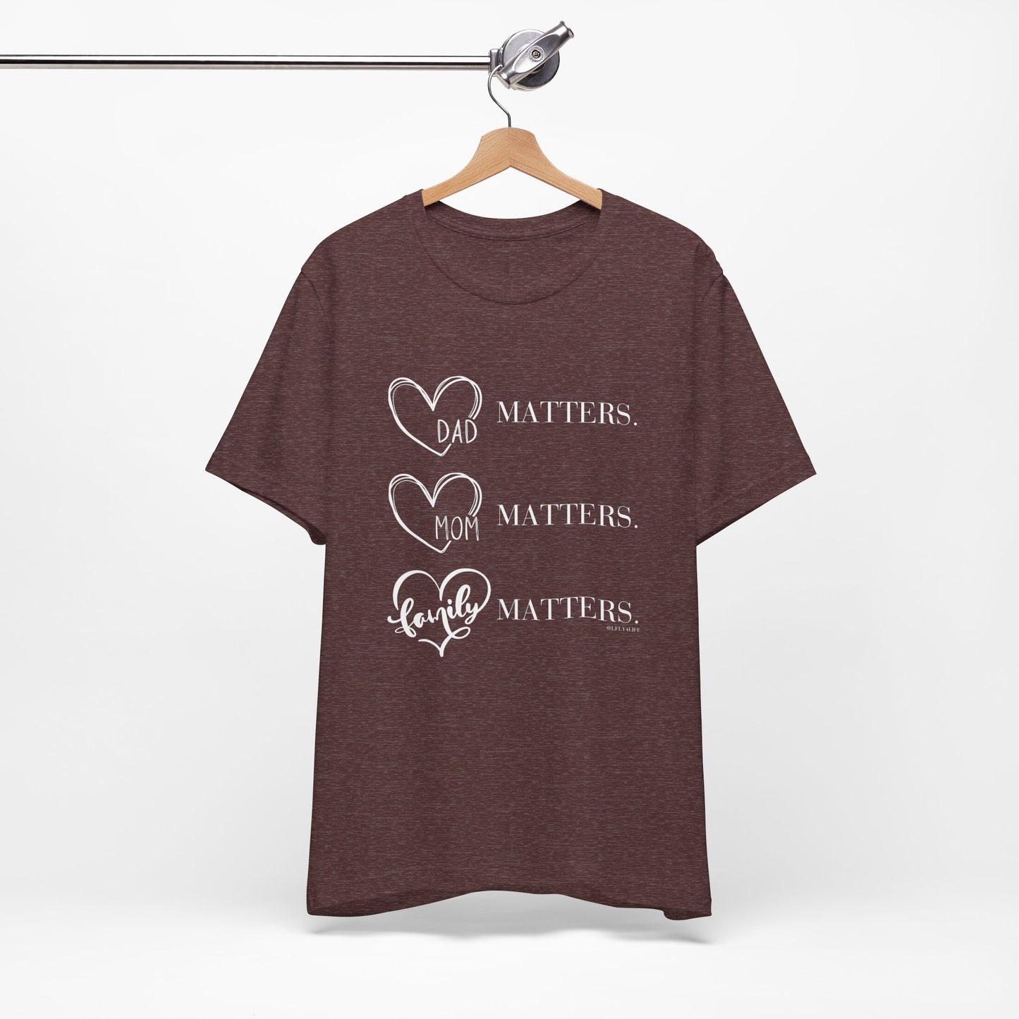 "Family Matters" (white print) Unisex Jersey Short Sleeve Tee
