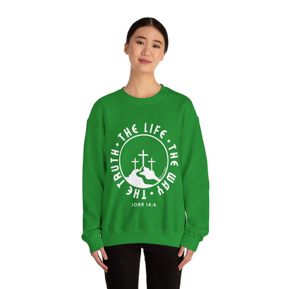 John 14:6 Single Color Crewneck Sweatshirt