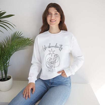 Life Abundantly Line Art Crewneck Sweatshirt