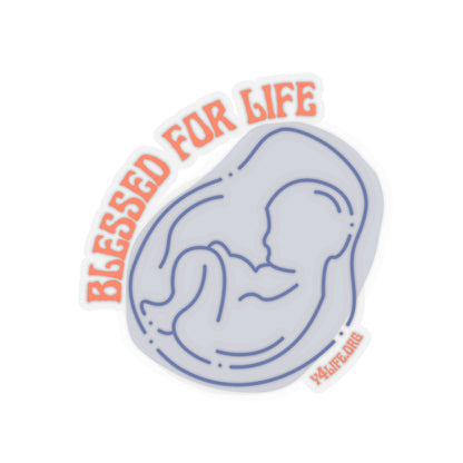 Blessed For Life Blue Kiss-Cut Sticker