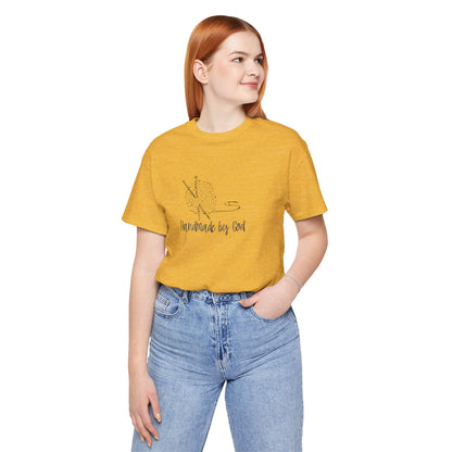 "Handmade by God" (yarn design) Unisex Jersey Short Sleeve Tee