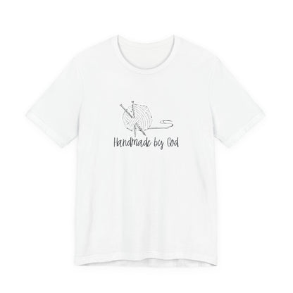 "Handmade by God" (yarn design) Unisex Jersey Short Sleeve Tee