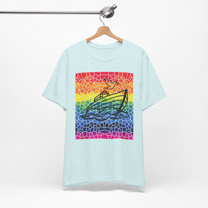 Noah's Ark Stained Glass Unisex Jersey Short Sleeve Tee