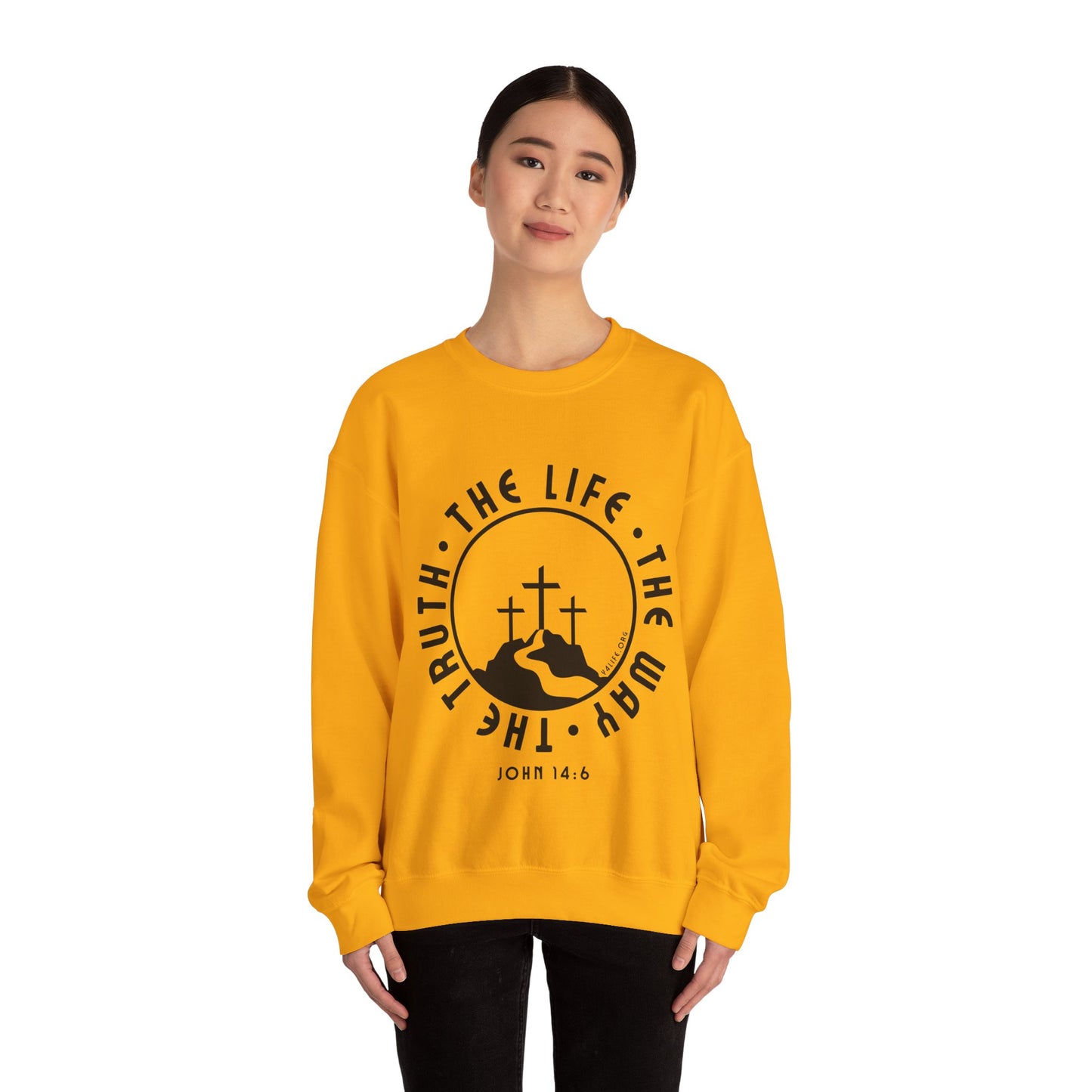 John 14:6 Single Color Crewneck Sweatshirt