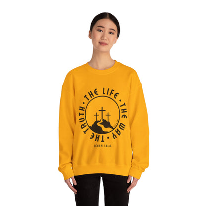 John 14:6 Single Color Crewneck Sweatshirt