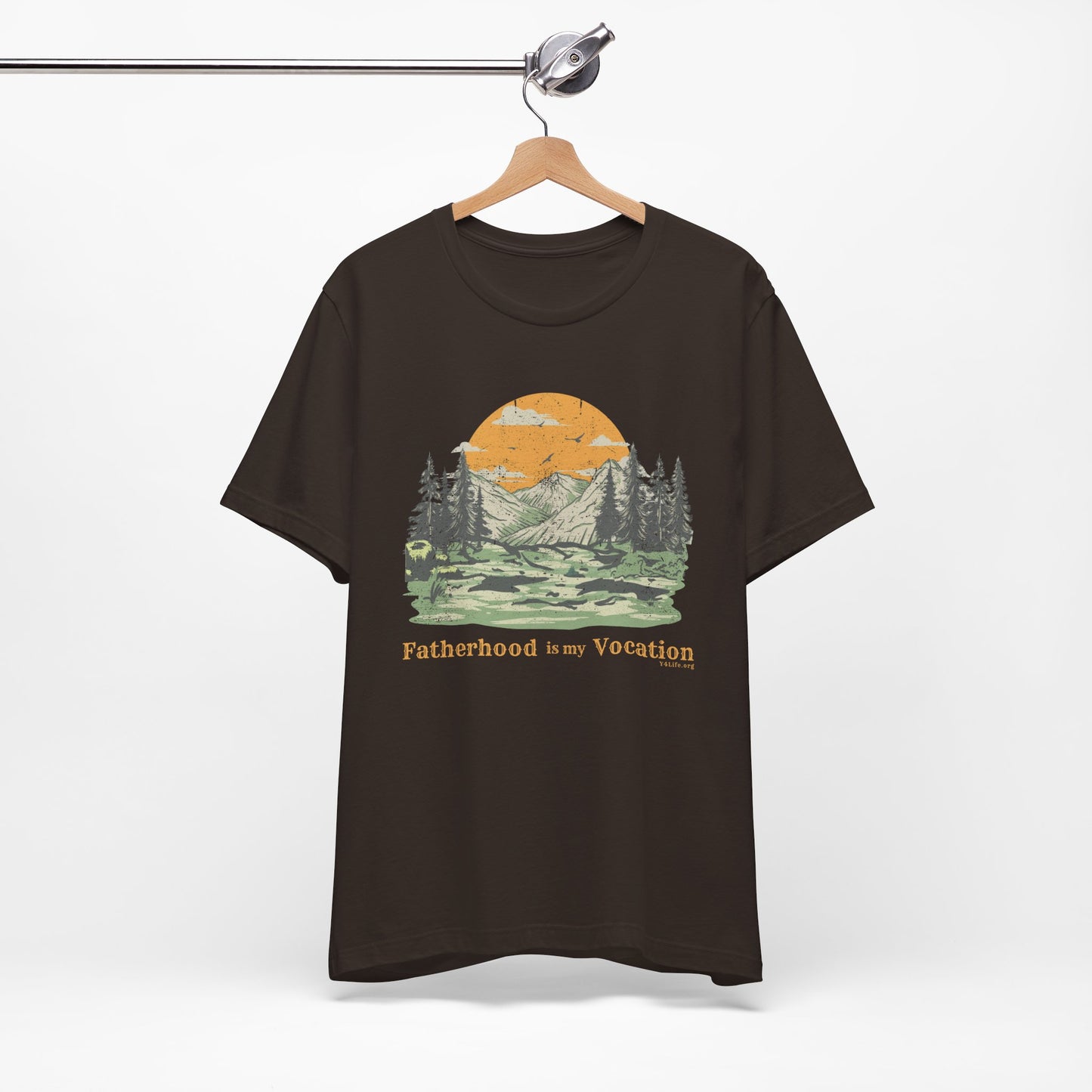 "Fatherhood is my Vocation" (mountains) Unisex Jersey Short Sleeve Tee