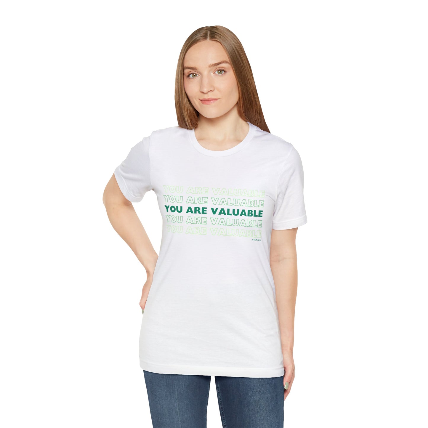 You Are Valuable Green Ombre Unisex Jersey Short Sleeve Tee