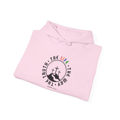 John 14:6 Multicolor Hooded Sweatshirt