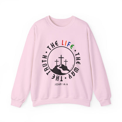 John 14:6 Multicolor Crewneck Sweatshirt