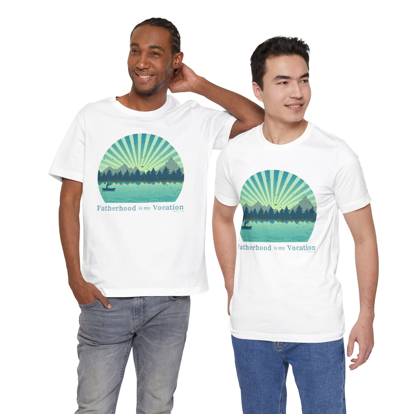 "Fatherhood is my Vocation" (lake) Unisex Jersey Short Sleeve Tee