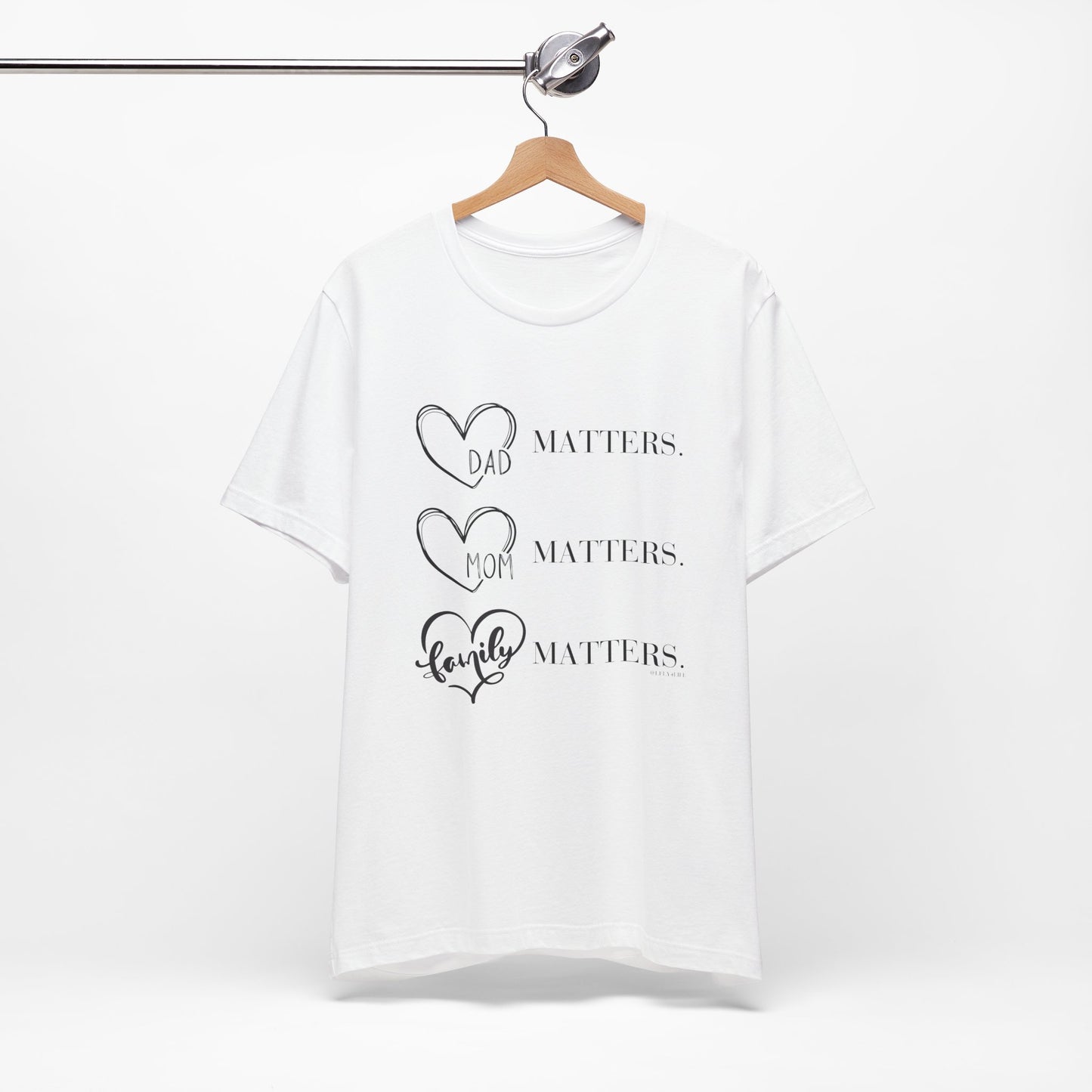 "Family Matters" (black print) Unisex Jersey Short Sleeve Tee