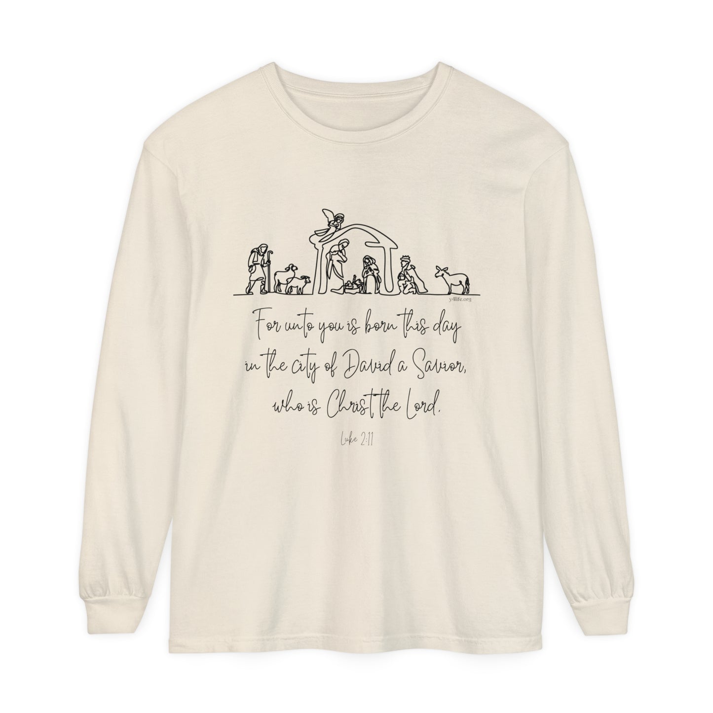 Luke 2:11 Nativity Long Sleeve Tee