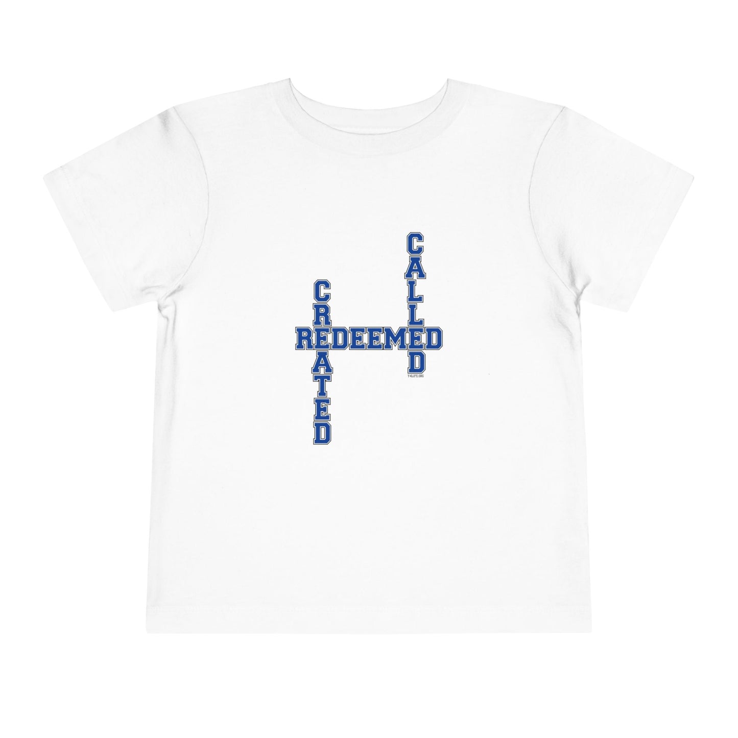 Varsity Created, Redeemed, Called Crossword Toddler Short Sleeve Tee