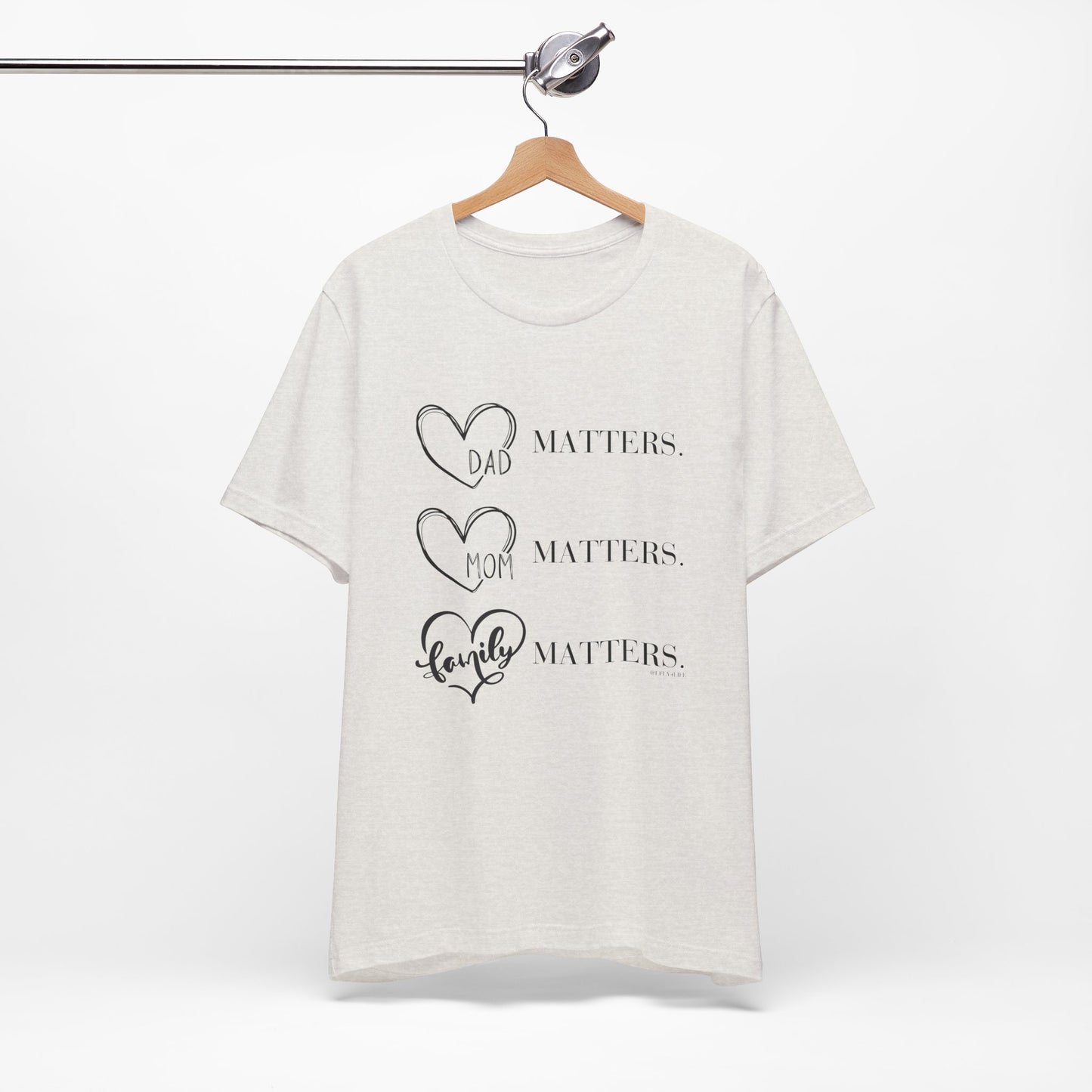 "Family Matters" (black print) Unisex Jersey Short Sleeve Tee