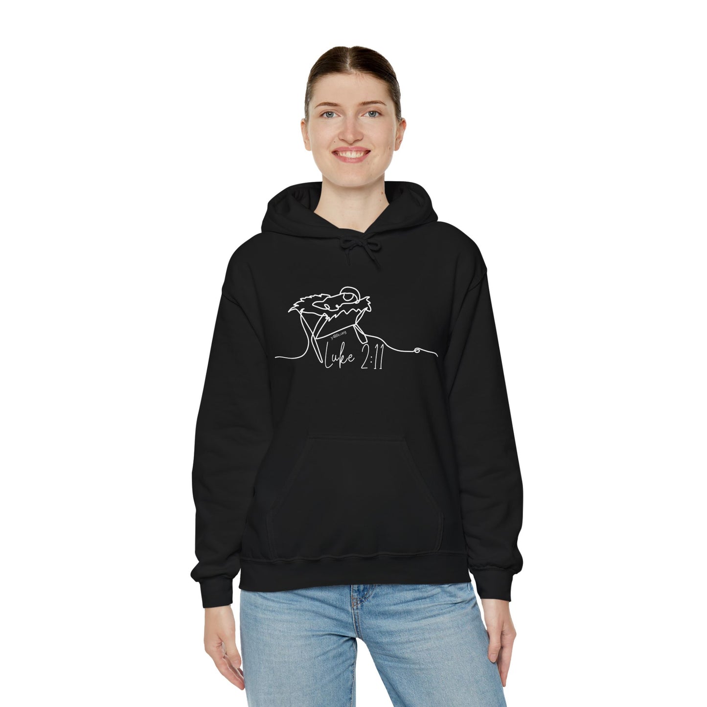 Luke 2:11 Manger Hooded Sweatshirt