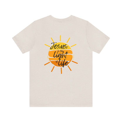 John 8:12 Unisex Jersey Short Sleeve Tee
