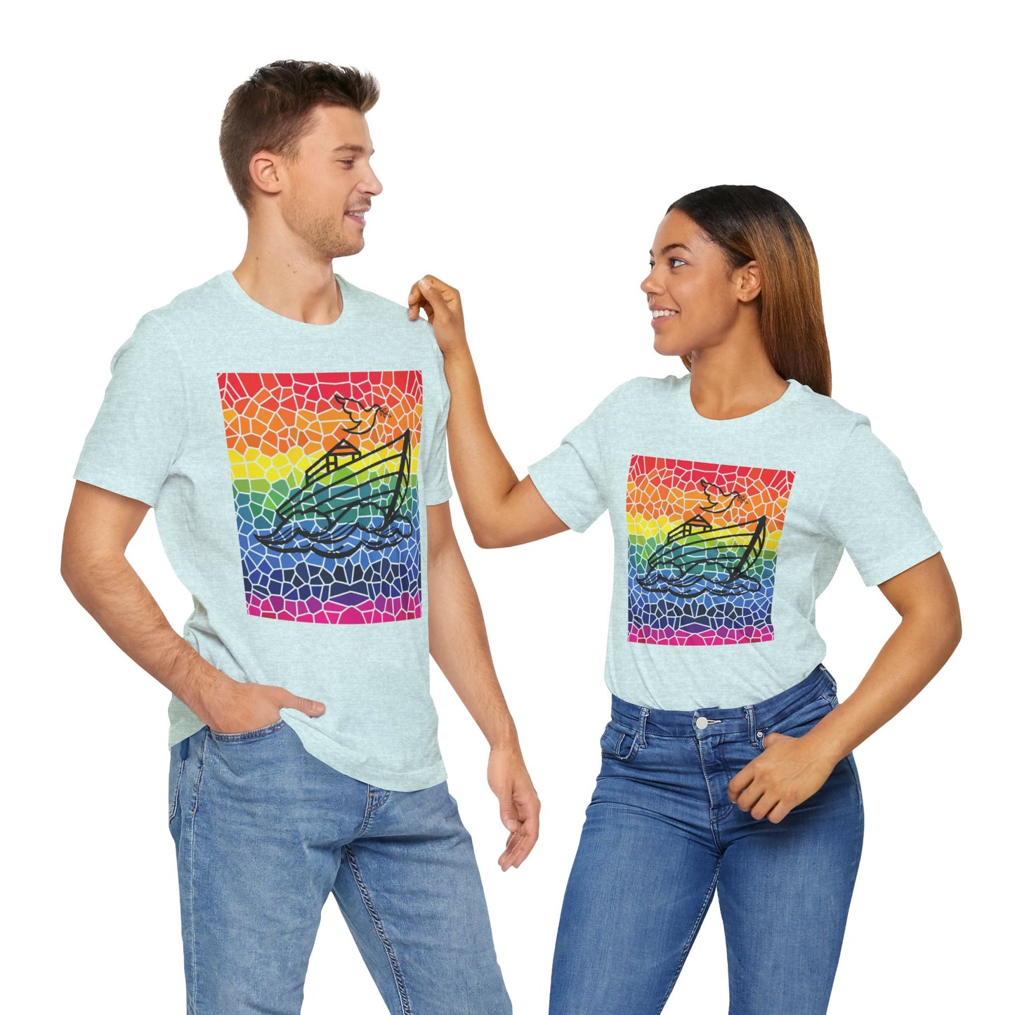 Noah's Ark Stained Glass Unisex Jersey Short Sleeve Tee