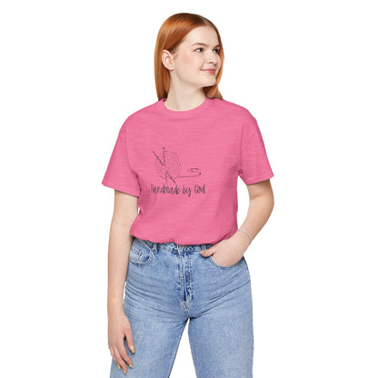"Handmade by God" (yarn design) Unisex Jersey Short Sleeve Tee