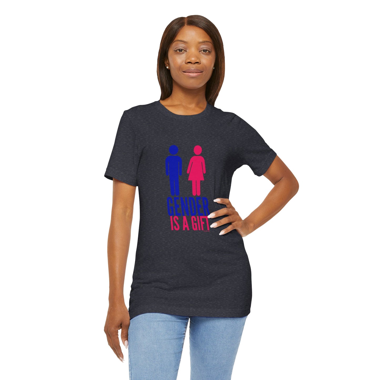 "Gender is a Gift" (full bodies) Unisex Jersey Short Sleeve Tee