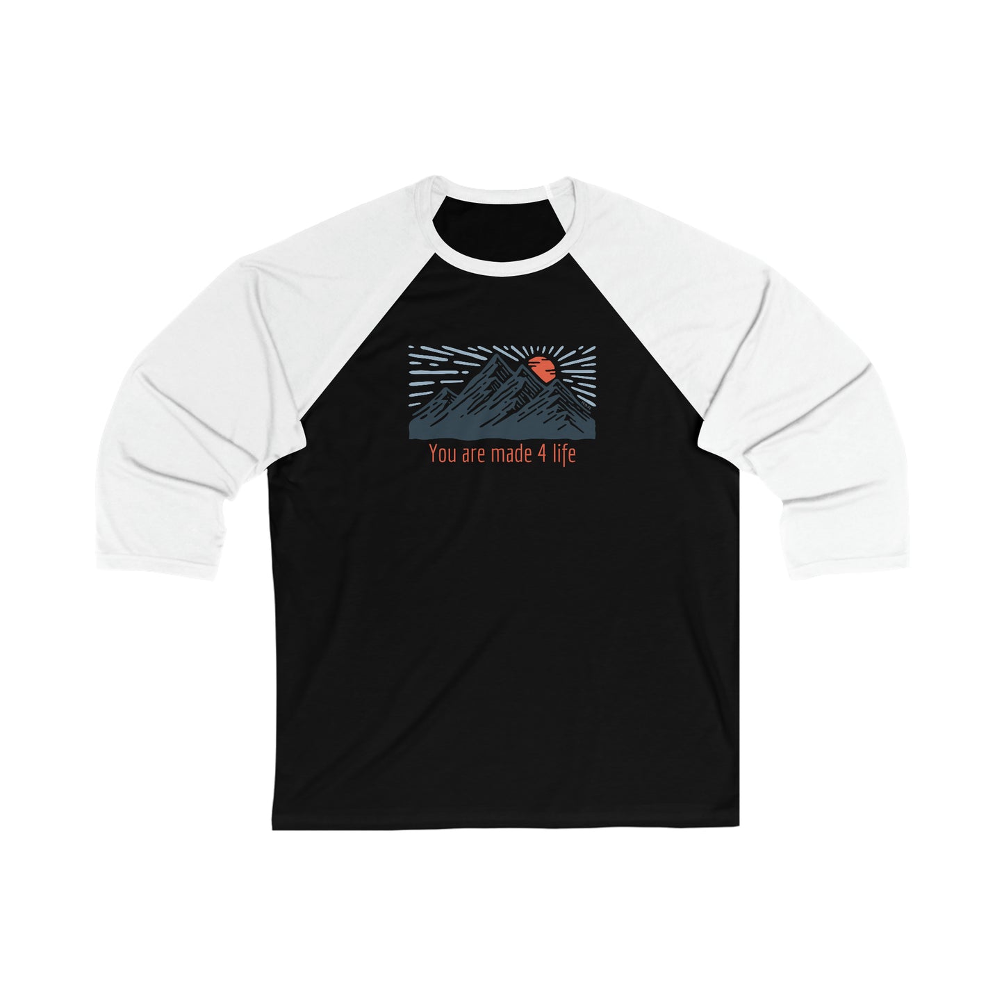Mountain Made 4 Life Unisex 3/4 Sleeve Baseball Tee