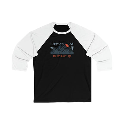 Mountain Made 4 Life Unisex 3/4 Sleeve Baseball Tee