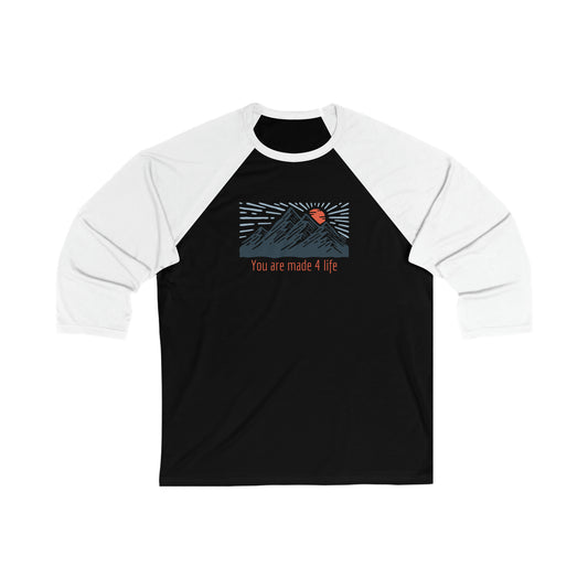 Mountain Made 4 Life Unisex 3/4 Sleeve Baseball Tee