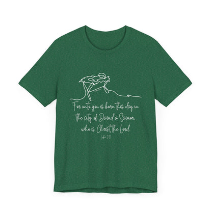 Luke 2:11 Manger Short Sleeve Tee