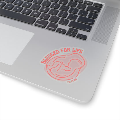 Blessed For Life Coral Kiss-Cut Sticker