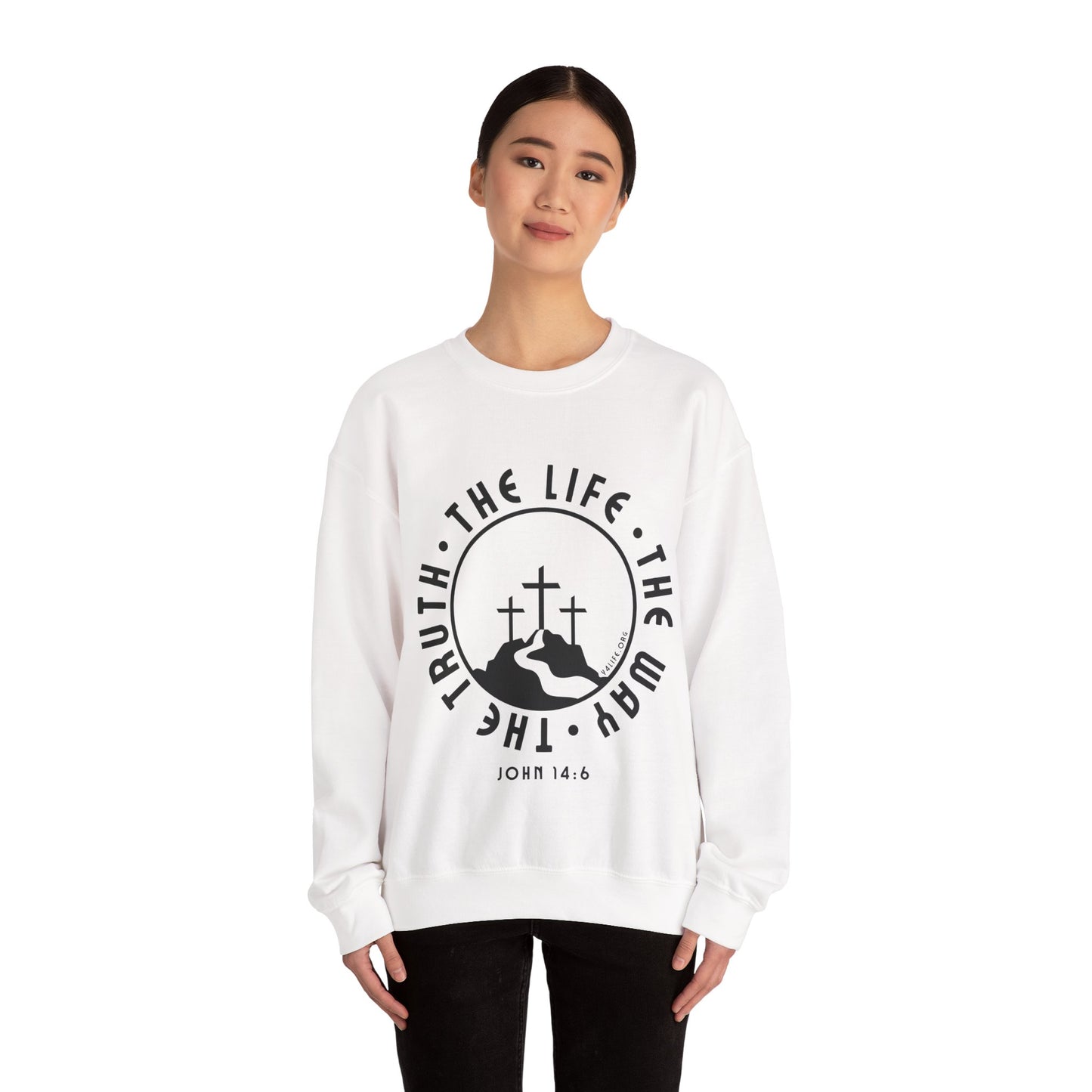 John 14:6 Single Color Crewneck Sweatshirt