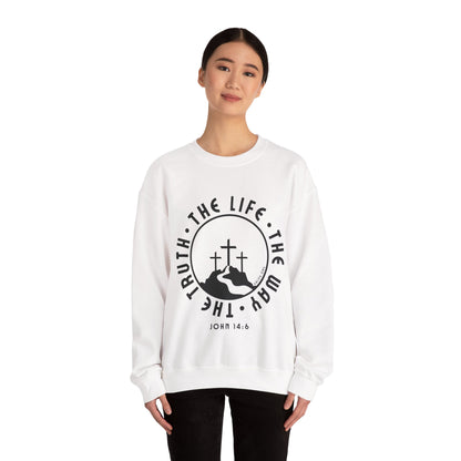 John 14:6 Single Color Crewneck Sweatshirt
