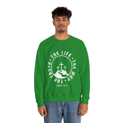 John 14:6 Single Color Crewneck Sweatshirt