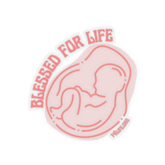 Blessed For Life Coral Kiss-Cut Sticker
