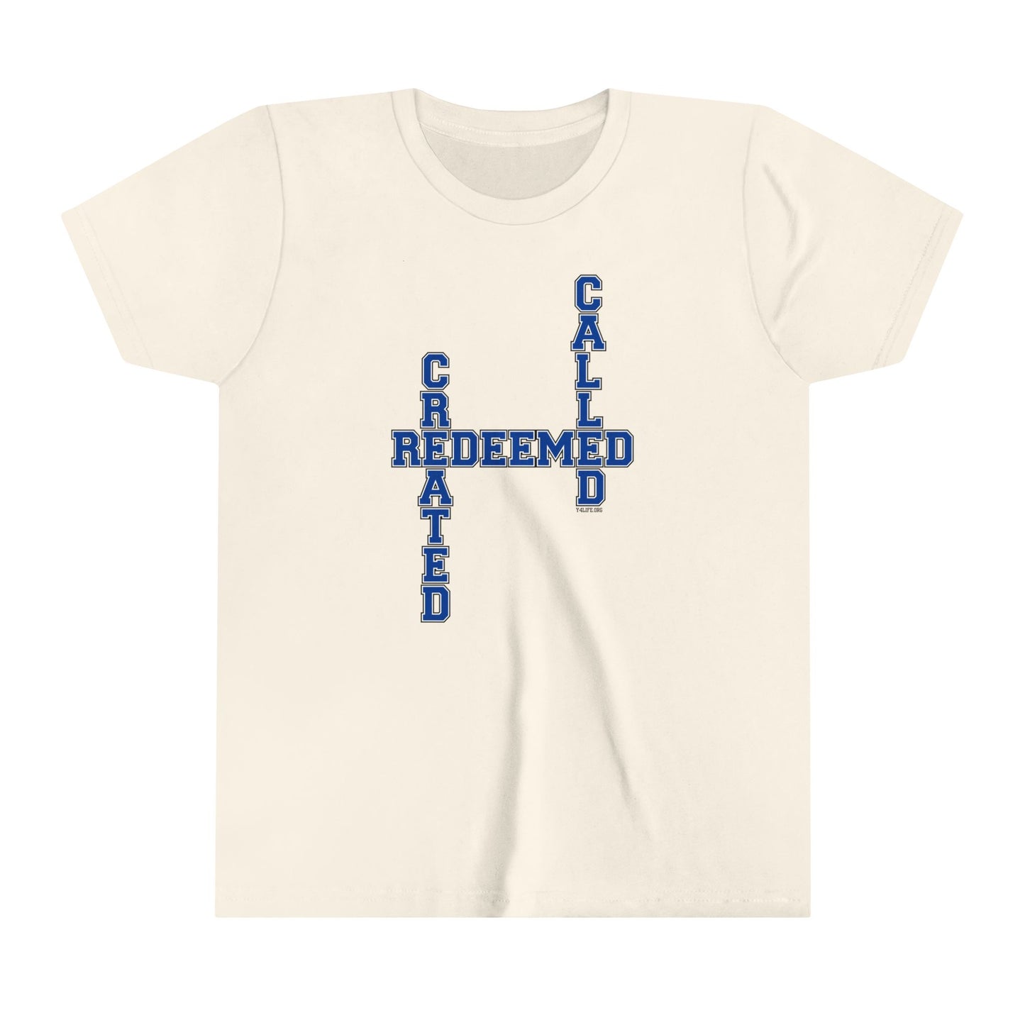 Varsity Created, Redeemed, Called Crossword Youth Short Sleeve Tee