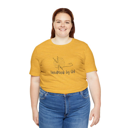 "Handmade by God" (yarn design) Unisex Jersey Short Sleeve Tee