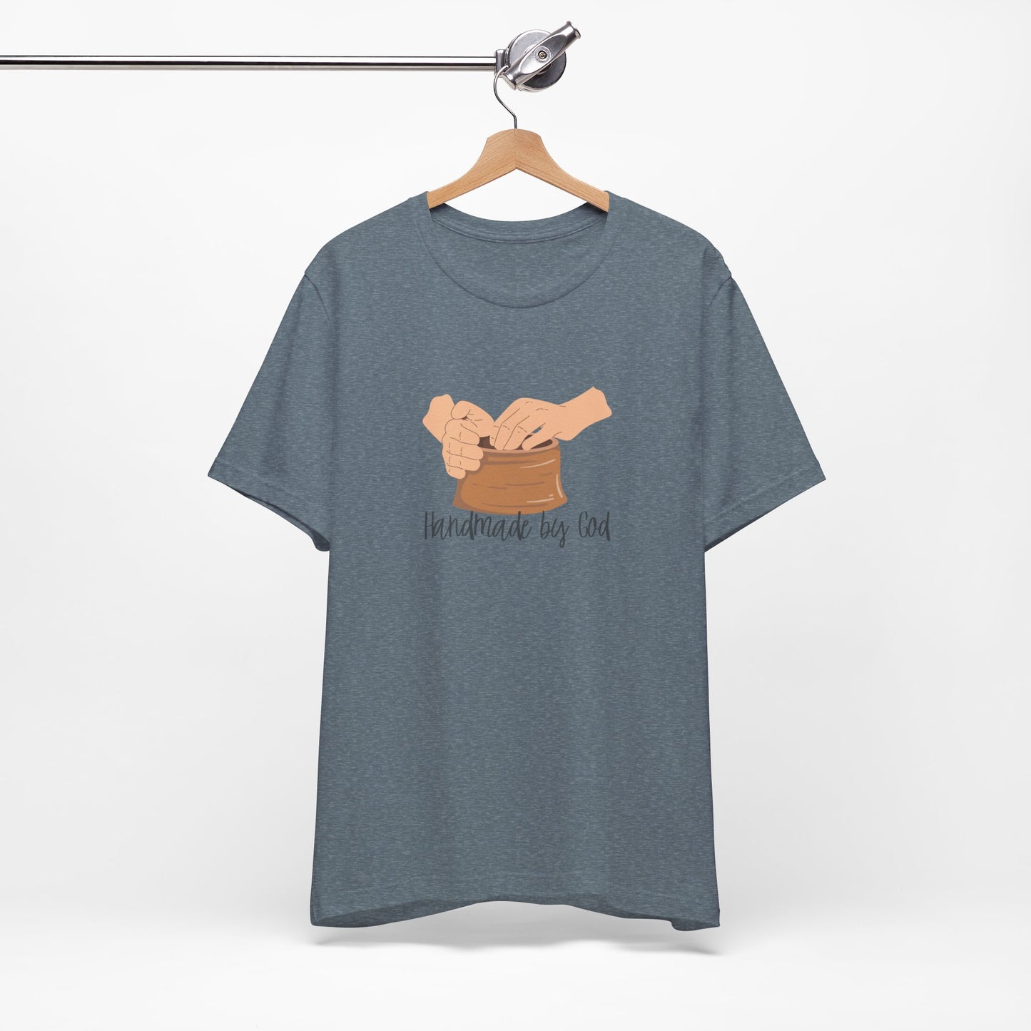 "Handmade by God" (pottery) Unisex Jersey Short Sleeve Tee