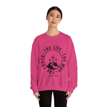 John 14:6 Single Color Crewneck Sweatshirt