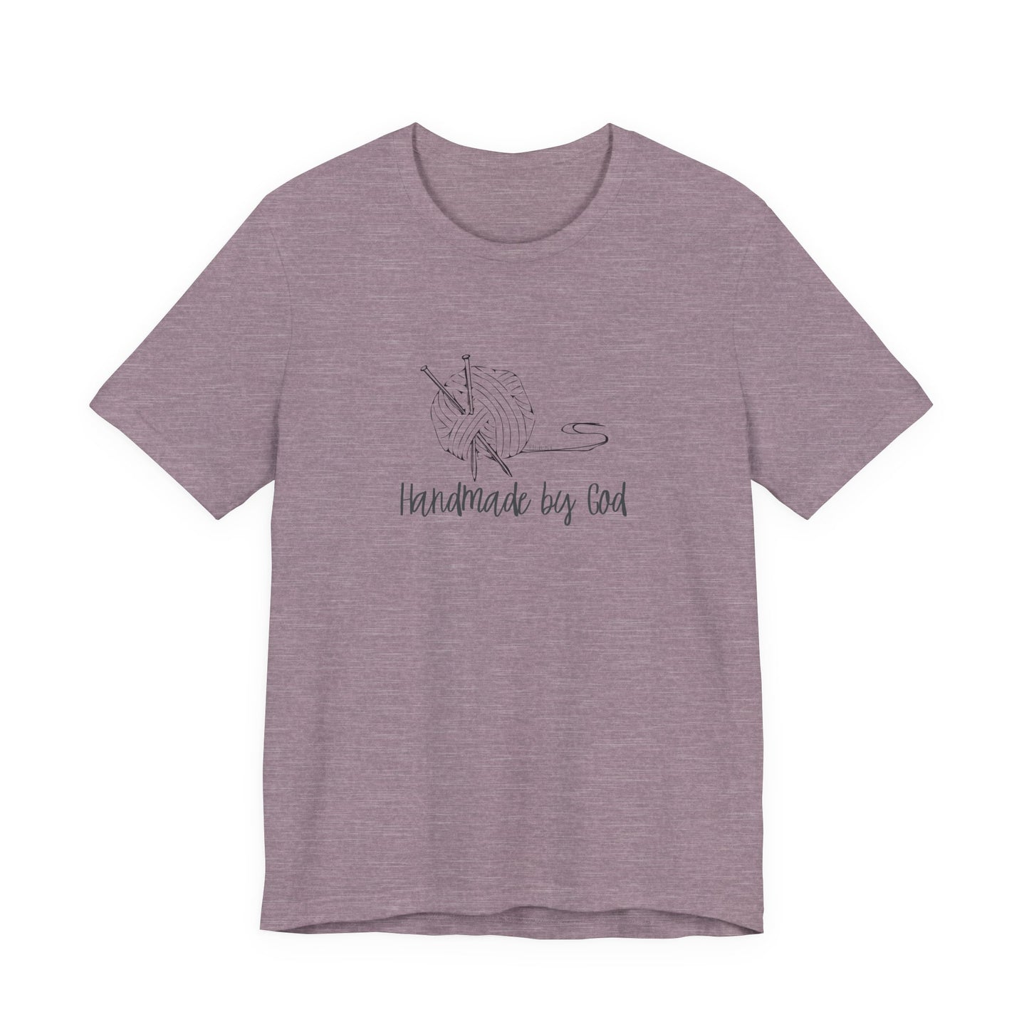 "Handmade by God" (yarn design) Unisex Jersey Short Sleeve Tee