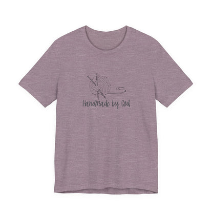 "Handmade by God" (yarn design) Unisex Jersey Short Sleeve Tee