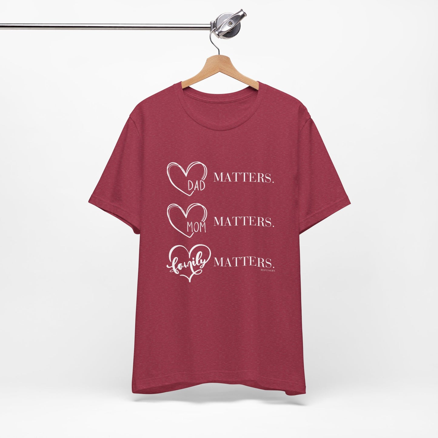"Family Matters" (white print) Unisex Jersey Short Sleeve Tee